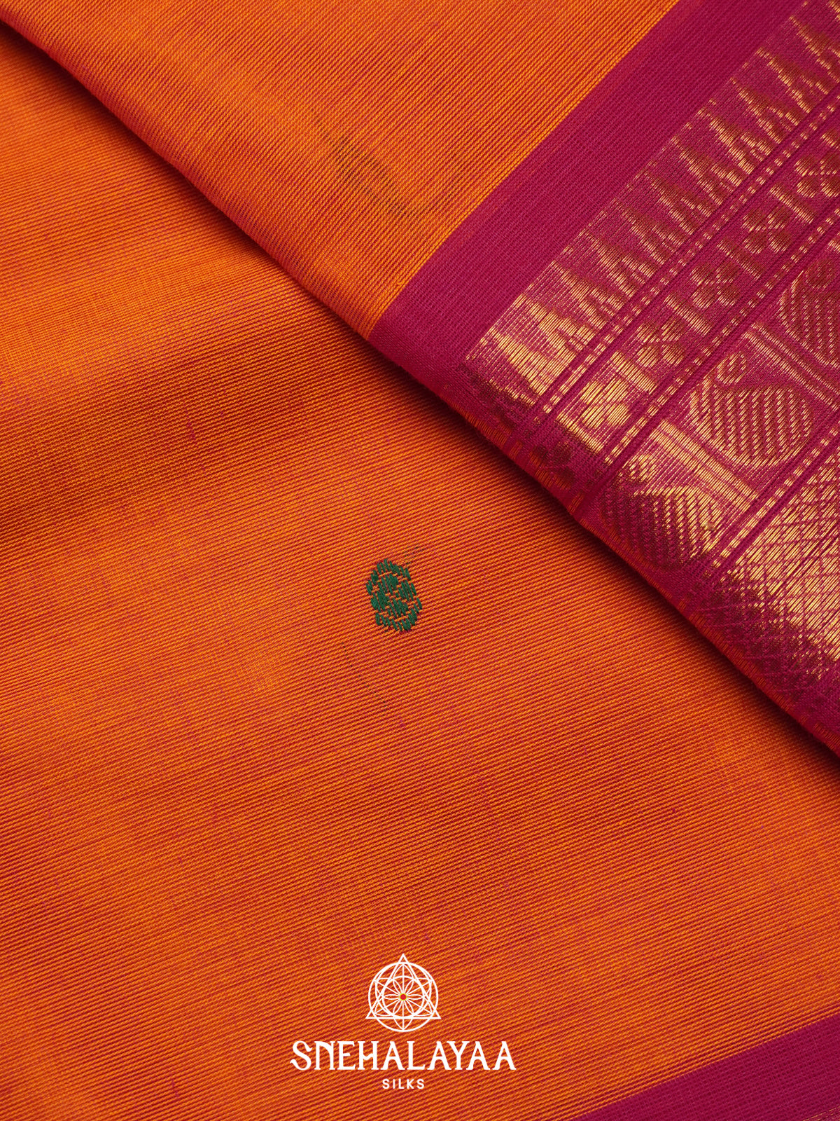 Orange Kanchi Cotton Saree