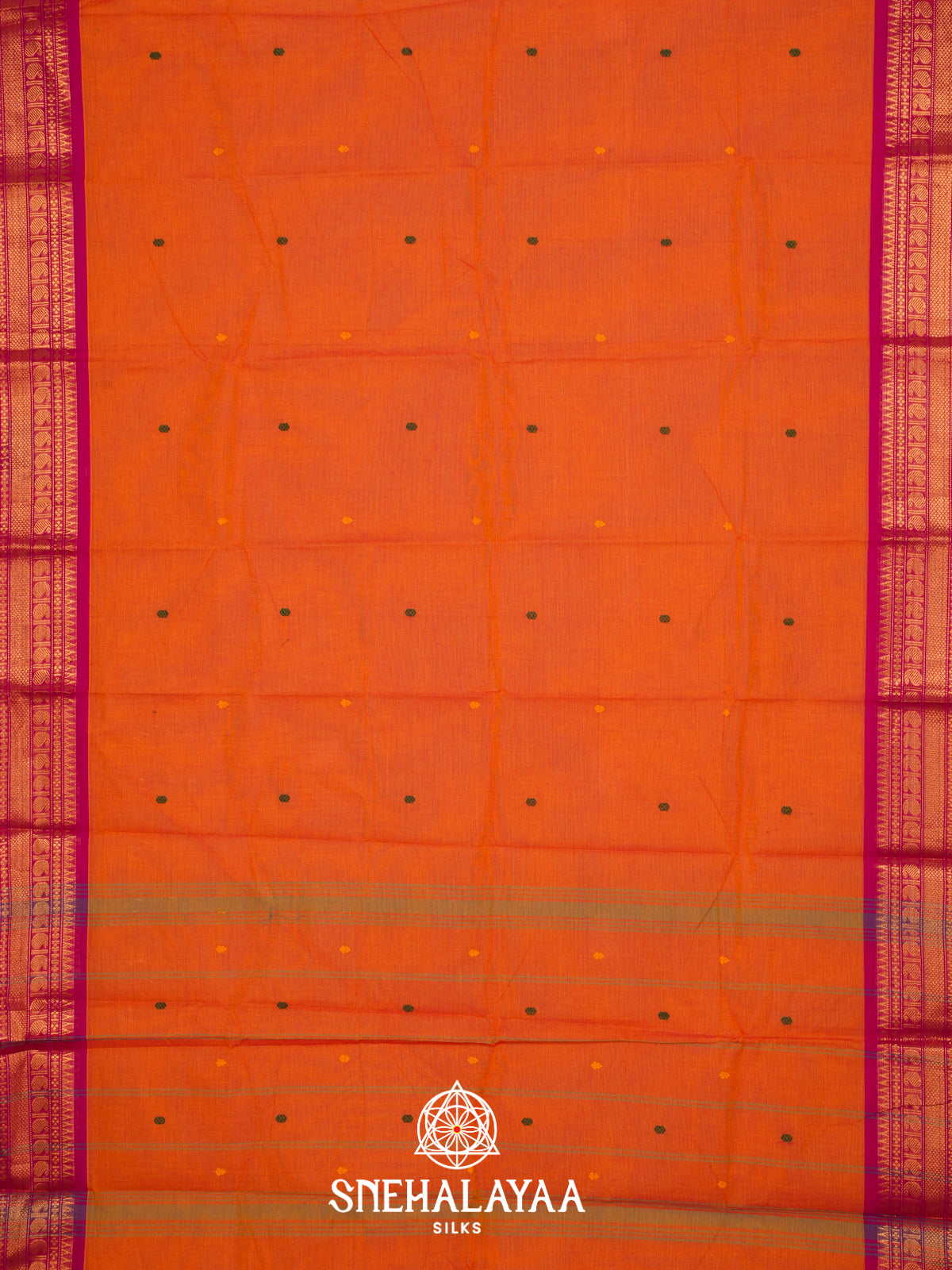 Orange Kanchi Cotton Saree