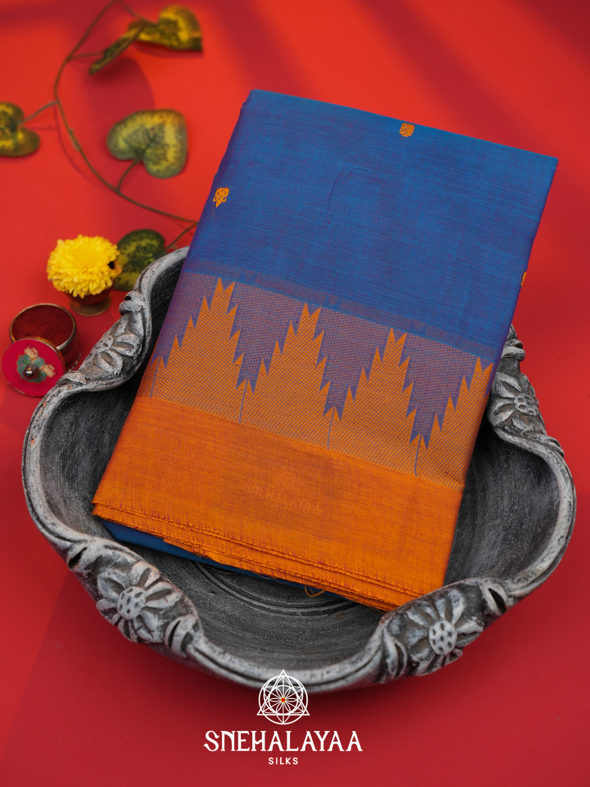 Blue Kanchi Cotton Saree