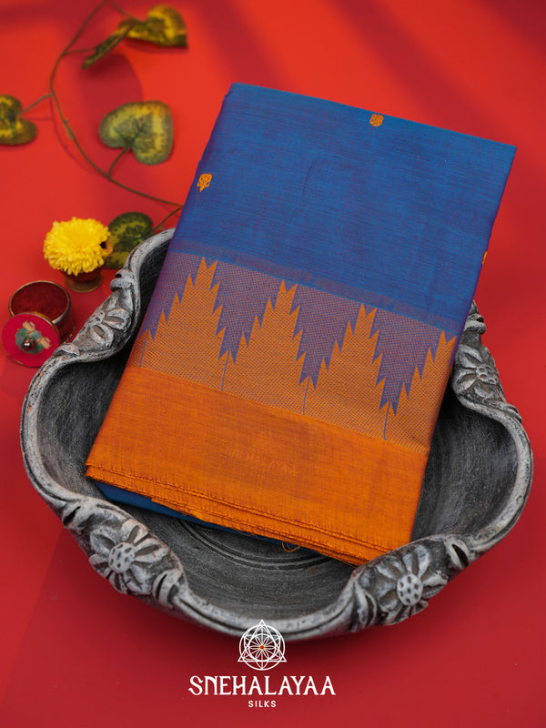 Blue Kanchi Cotton Saree