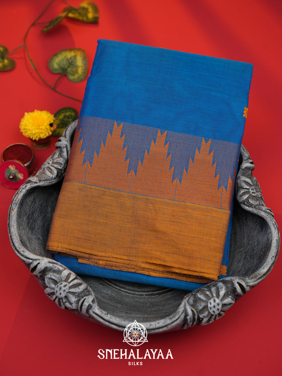 Blue Kanchi Cotton Saree