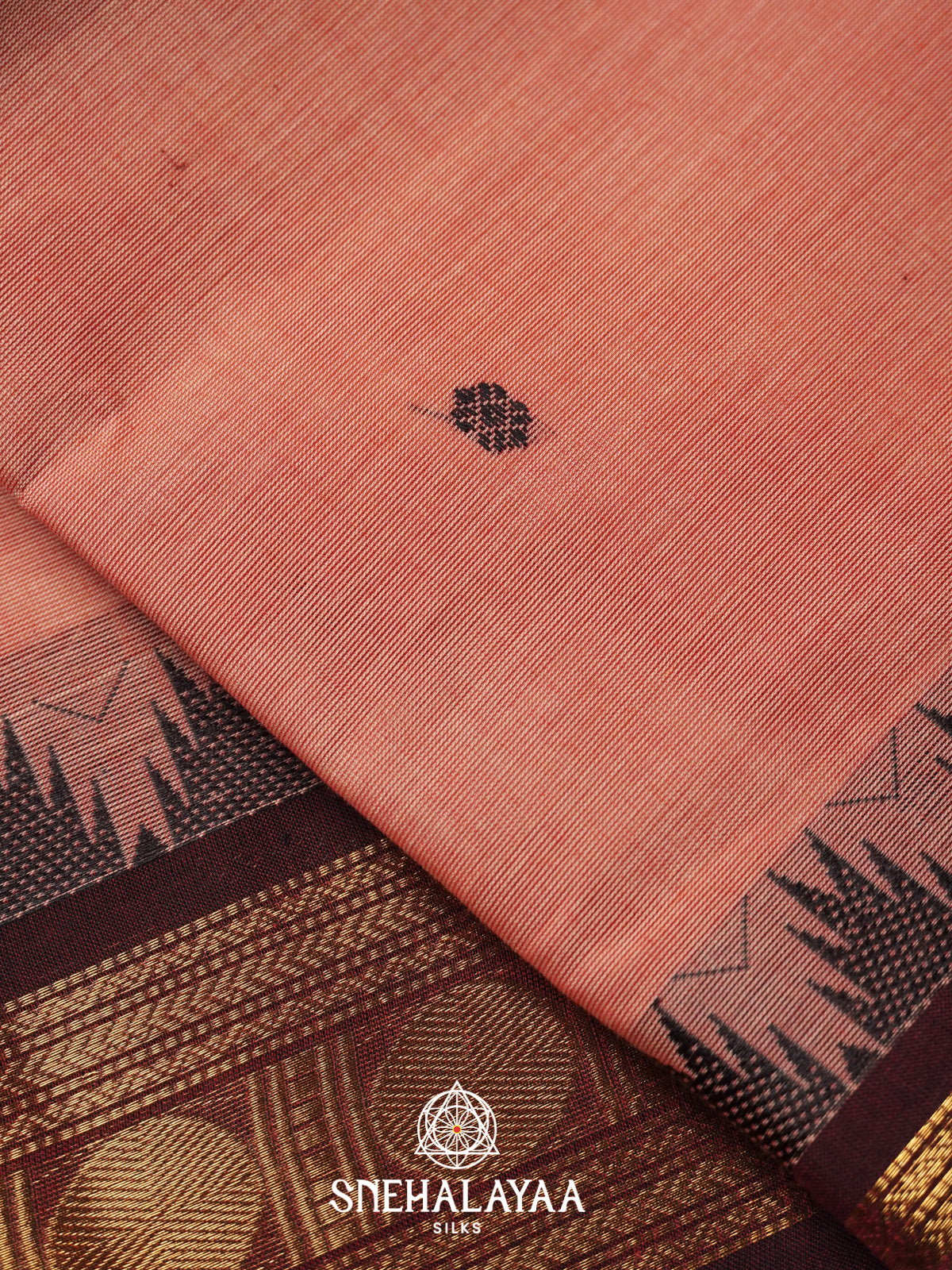 Peach Kanchi Cotton Saree