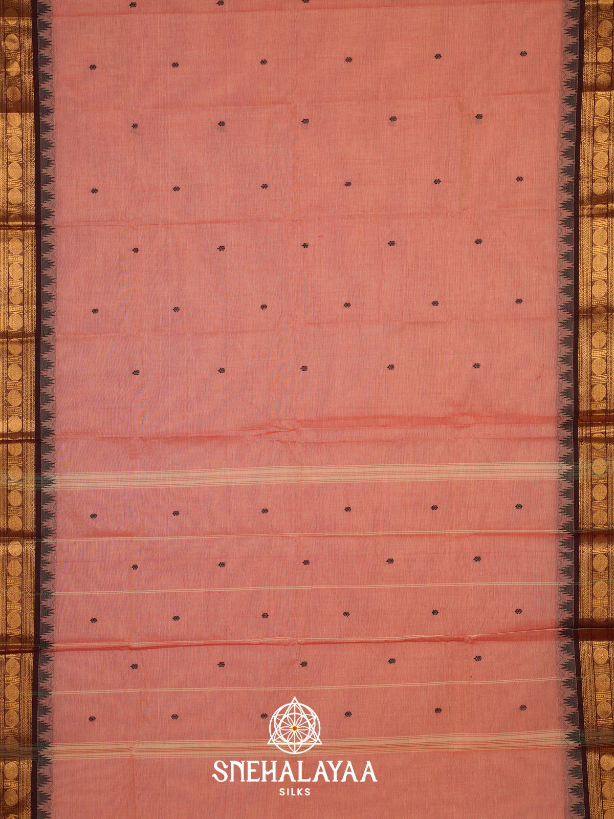 Peach Kanchi Cotton Saree