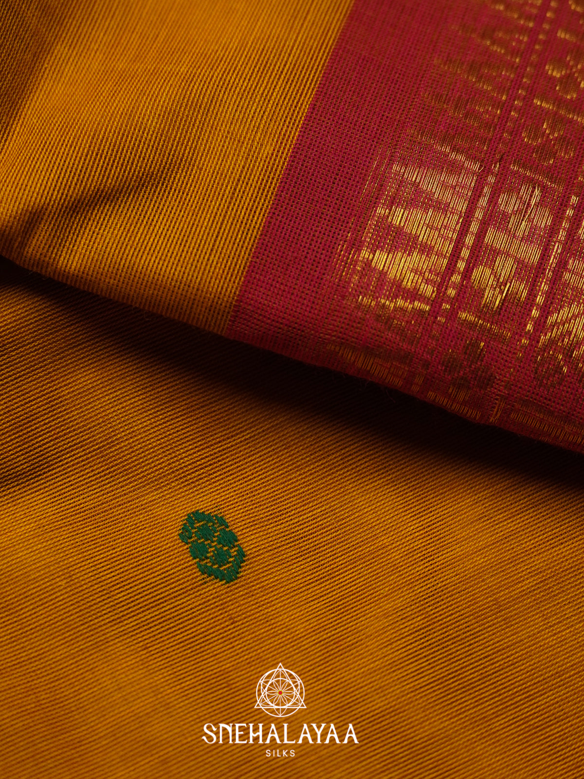 Mustard Yellow Kanchi Cotton Saree