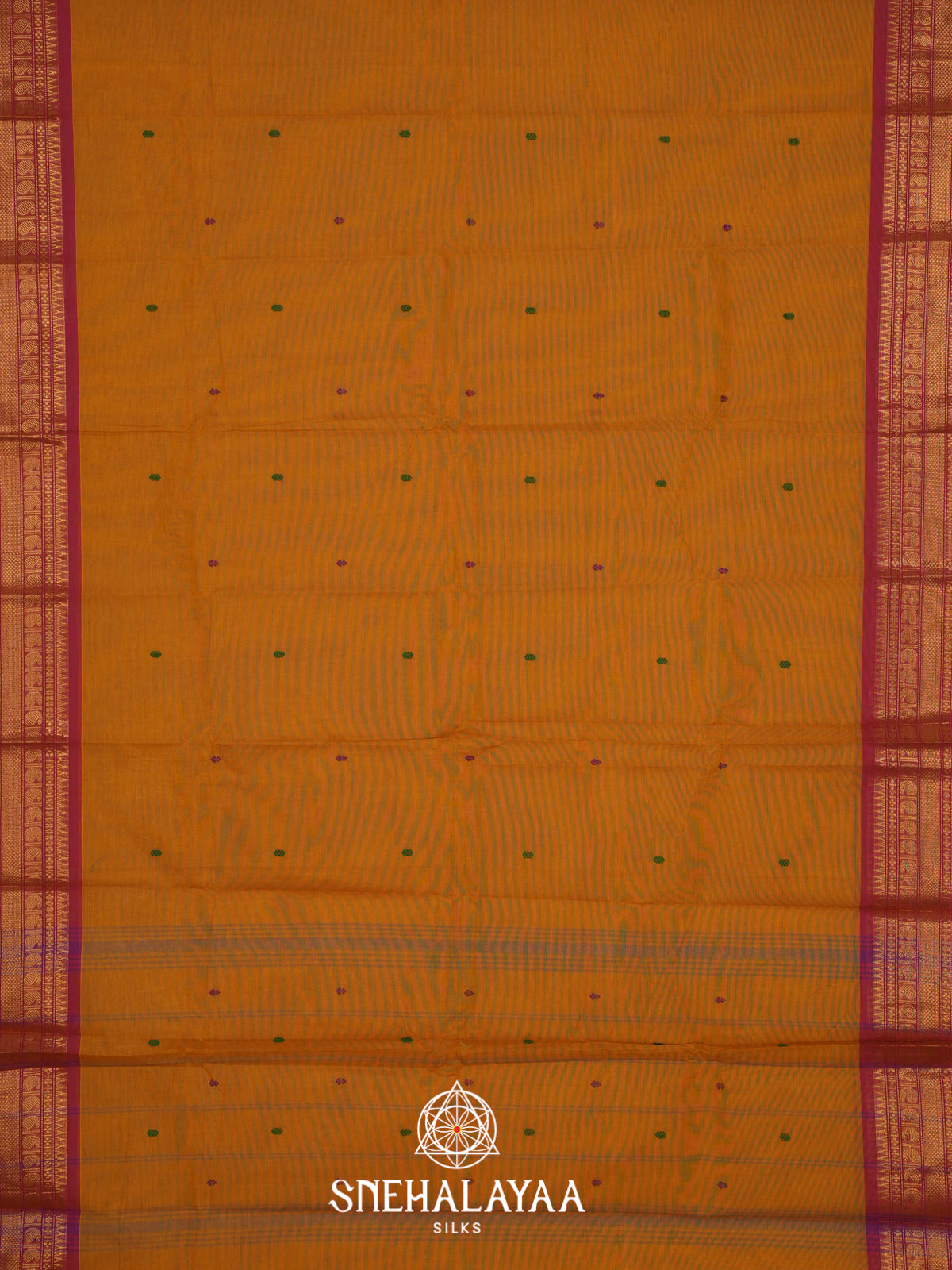Mustard Yellow Kanchi Cotton Saree