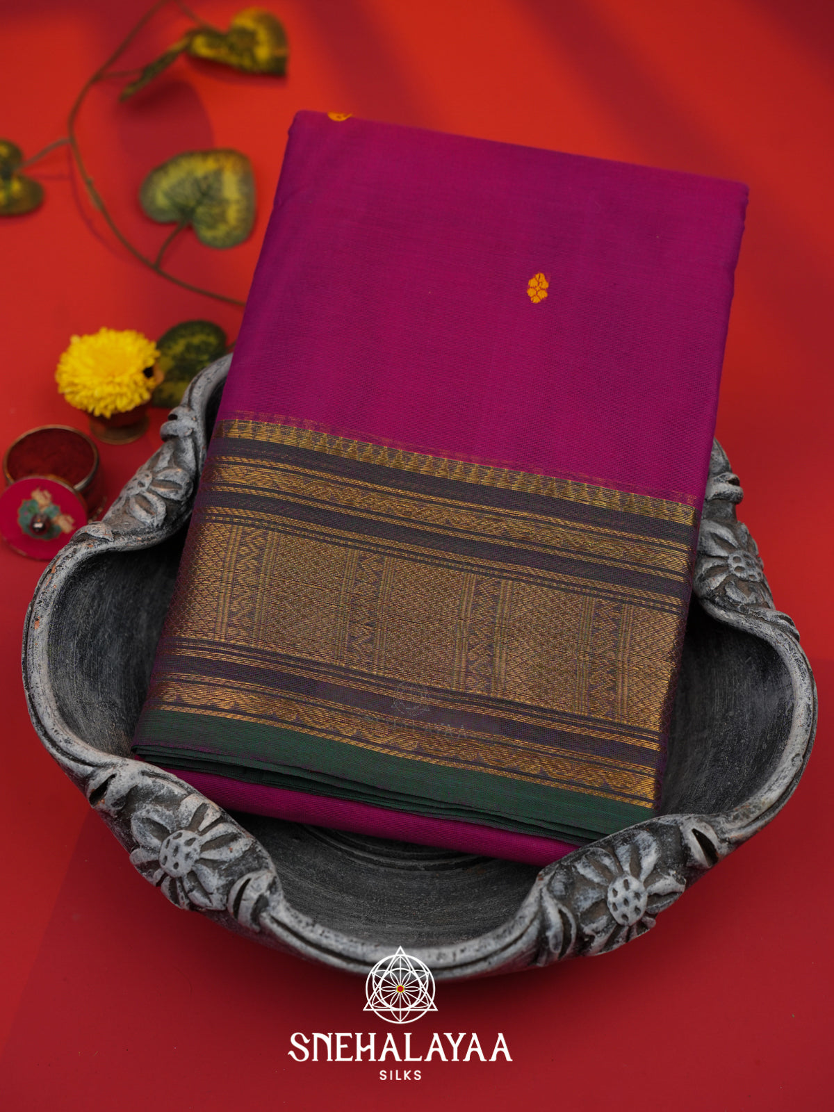 Purple Kanchi Cotton Saree