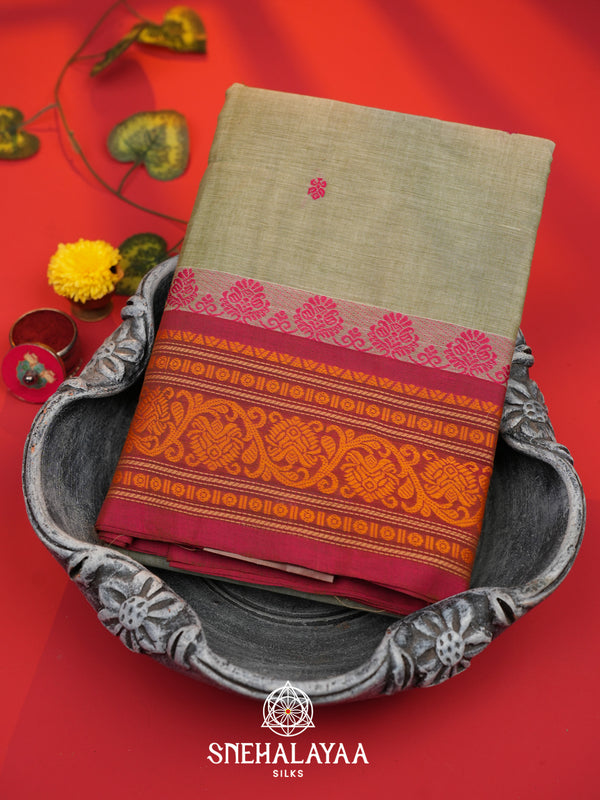 Offwhite Kanchi Cotton Saree