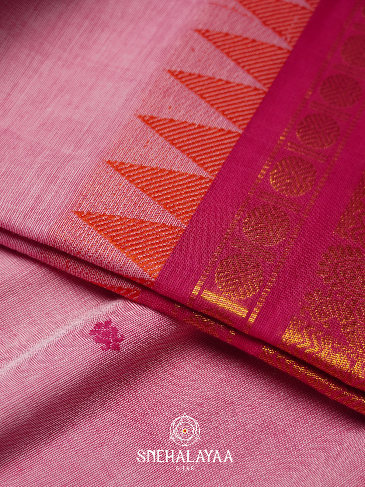 Baby Pink Chettinad Cotton Saree