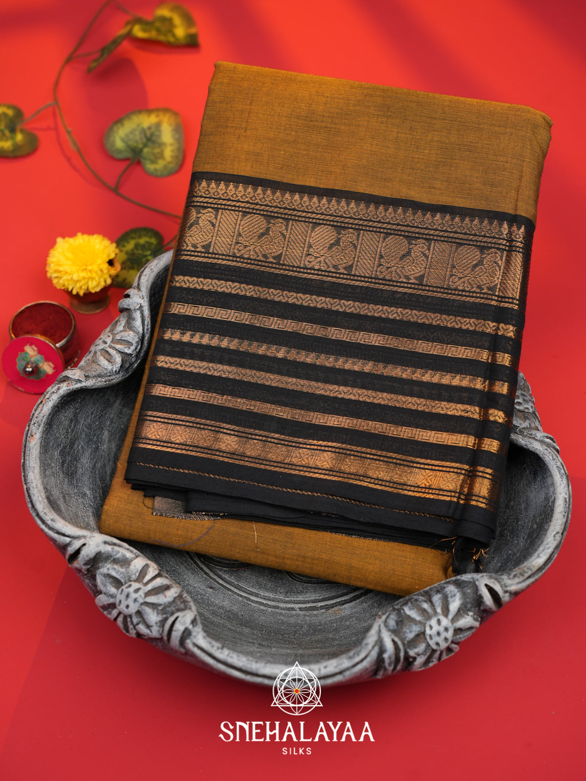 Brown Chettinad Cotton Saree
