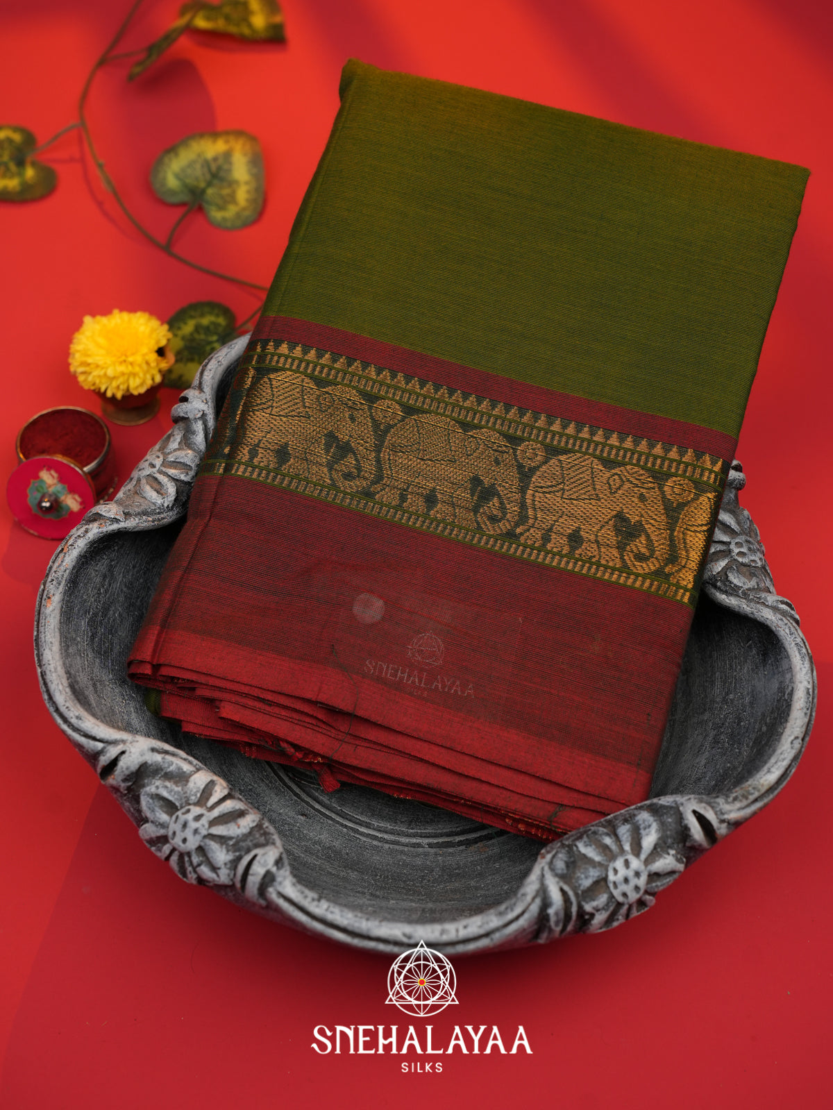 Green Chettinad Cotton Saree