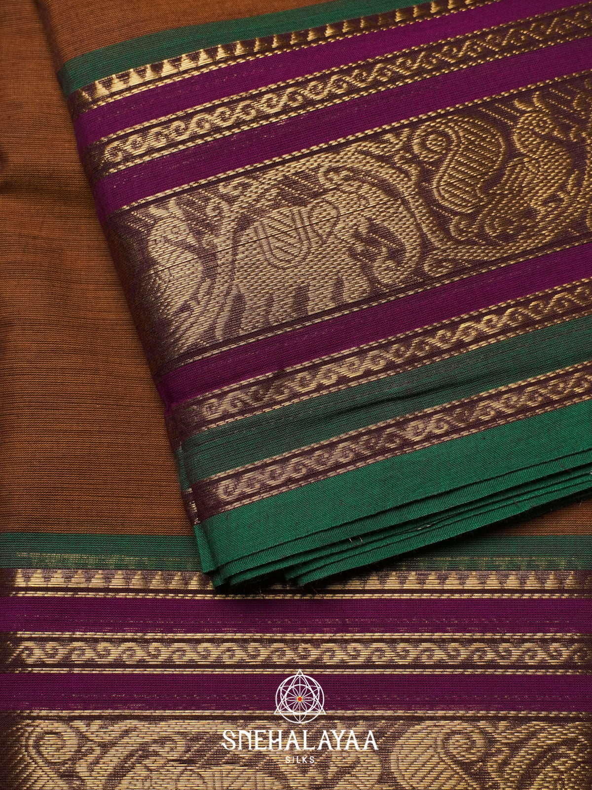 Brown Chettinad Cotton Saree