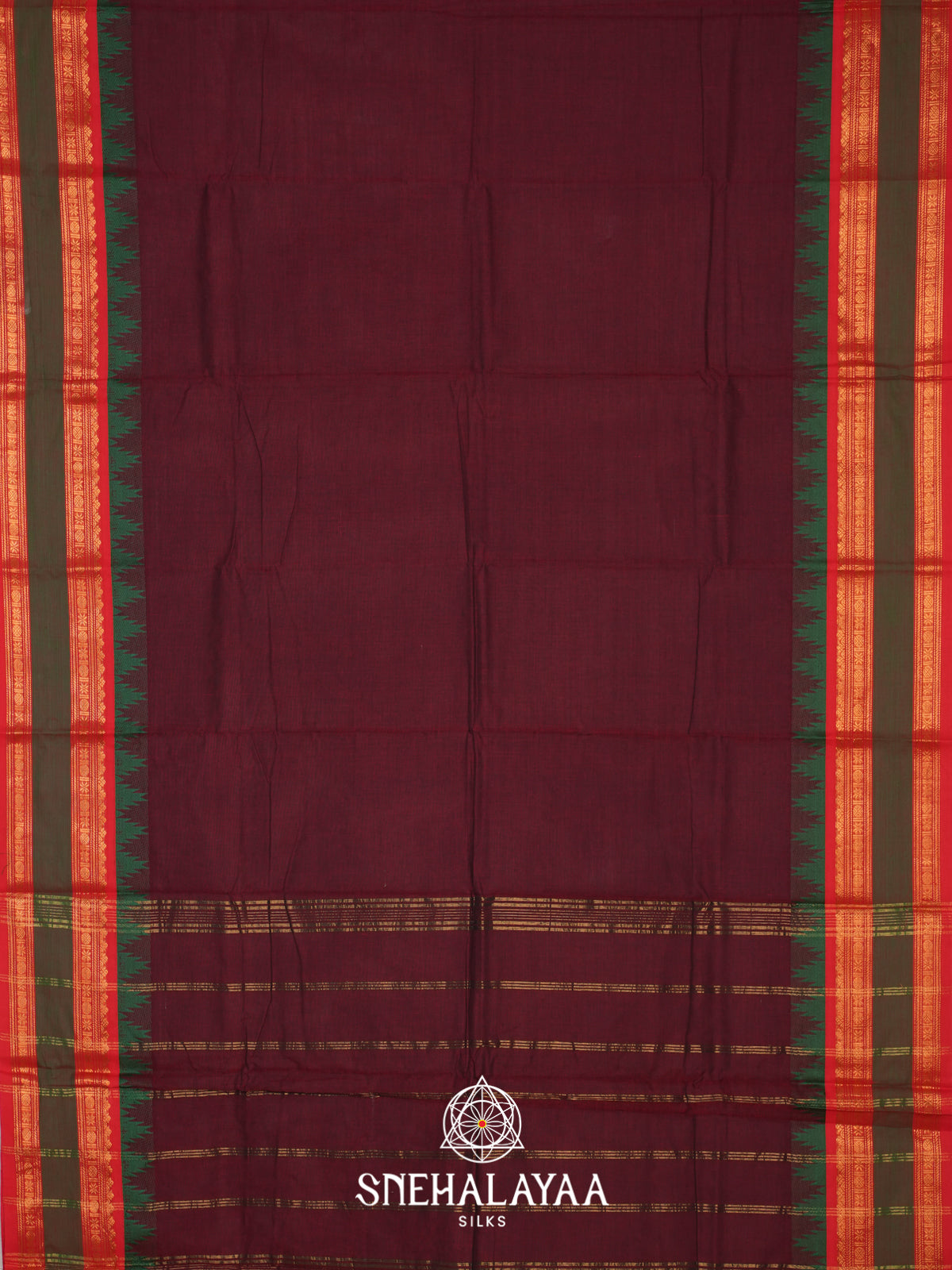 Maroon Chettinad Cotton Saree