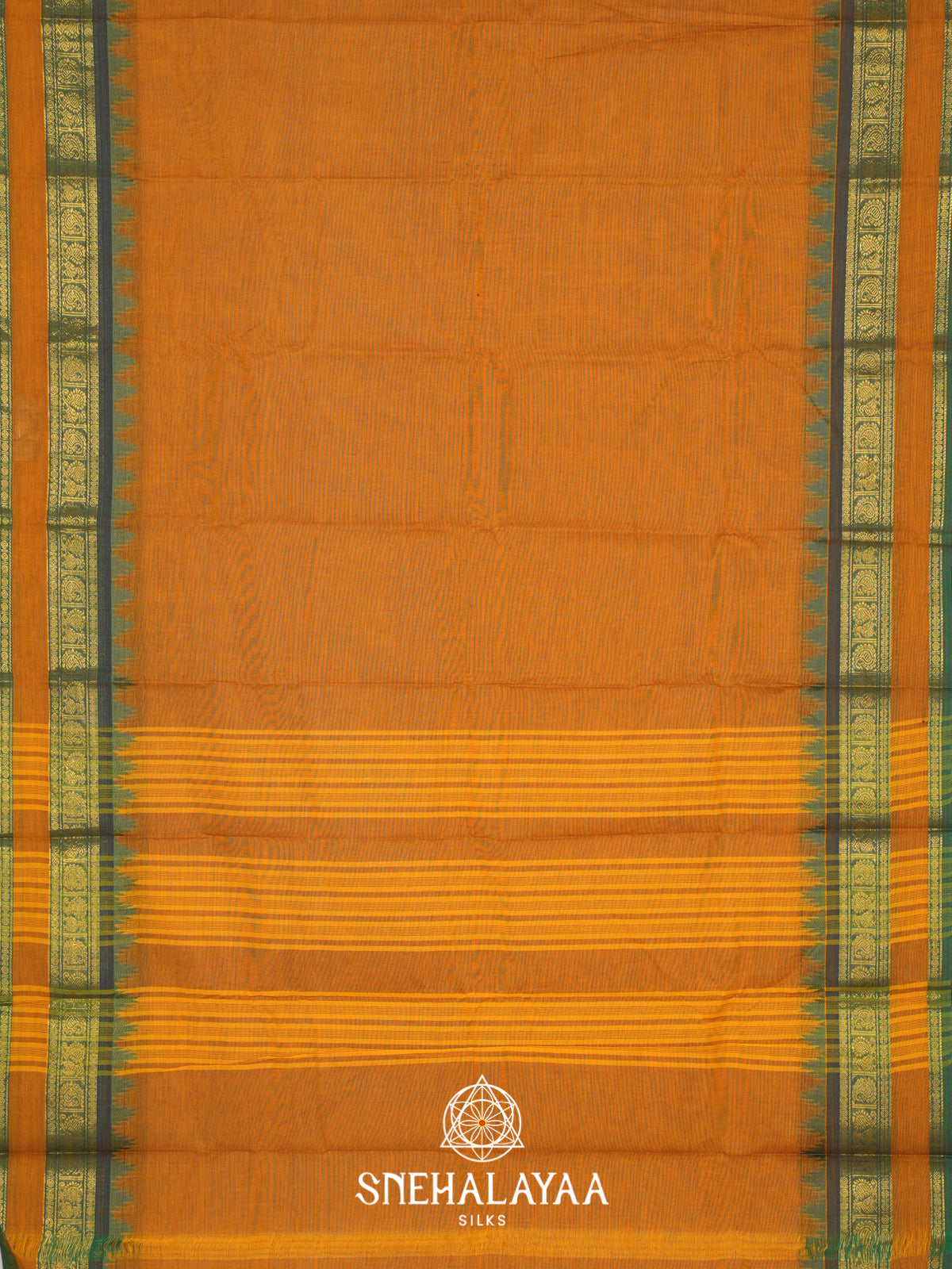 Mustard Brown Chettinad Cotton Saree