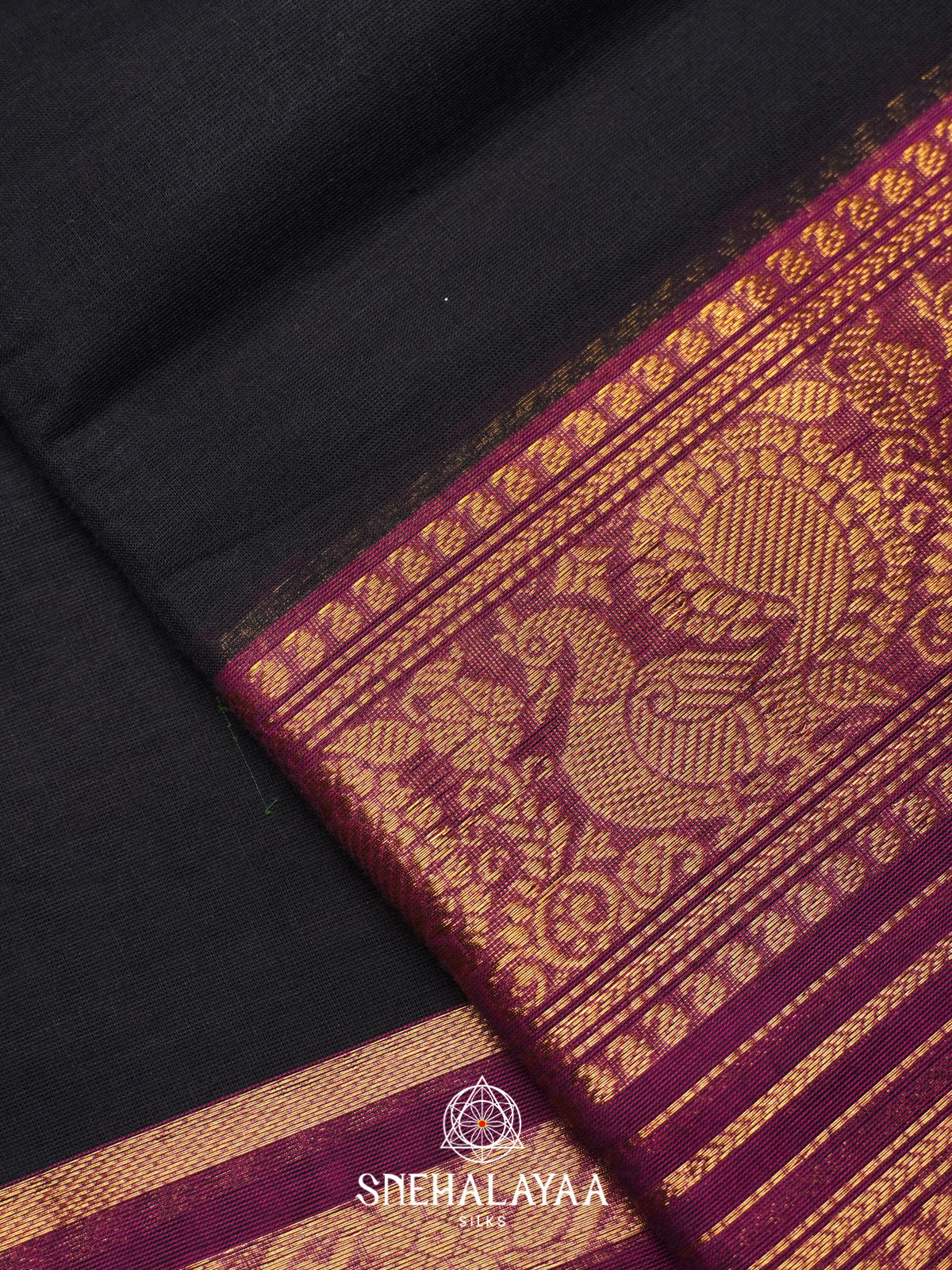 Black Chettinad Cotton Saree