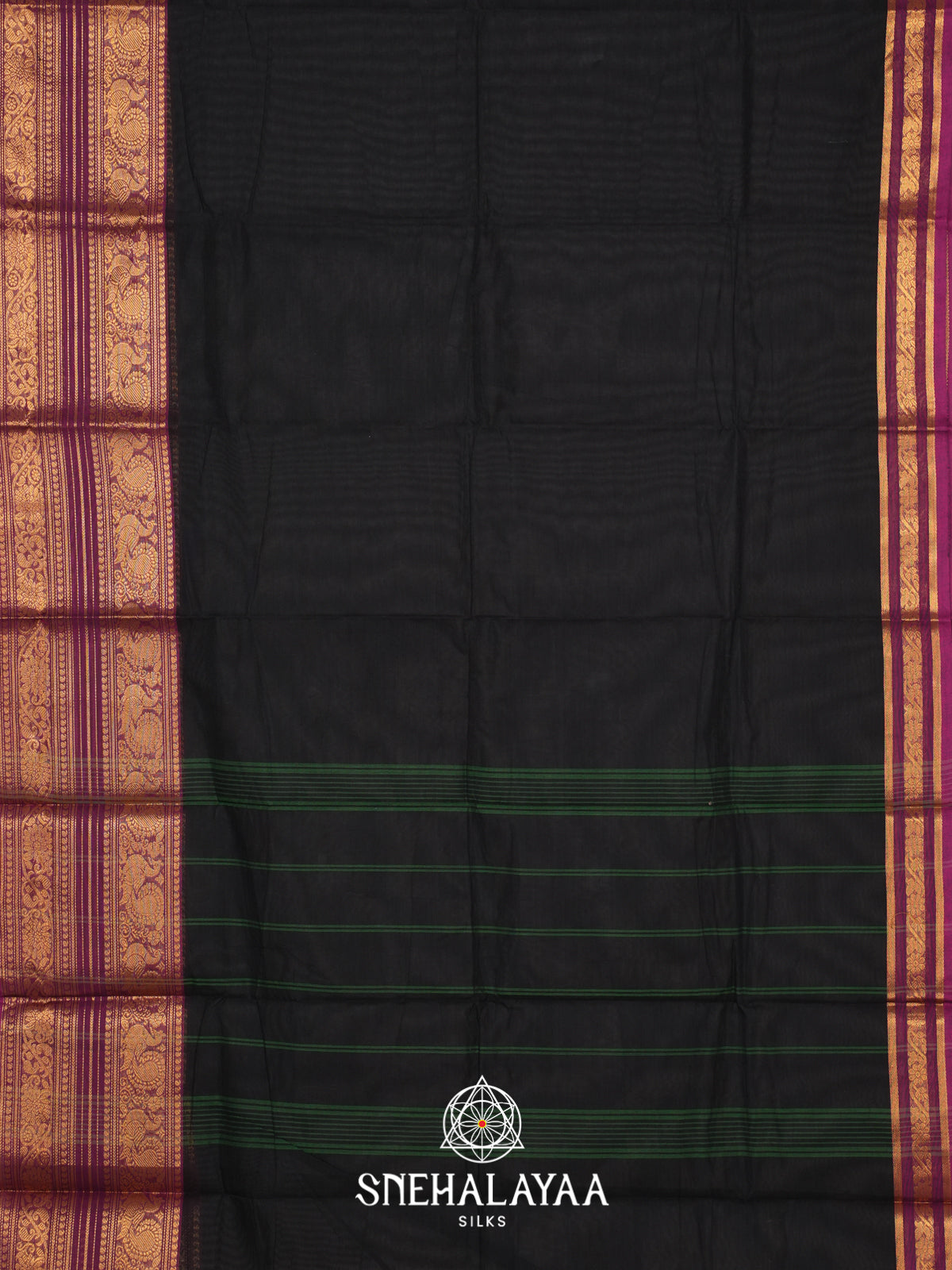 Black Chettinad Cotton Saree