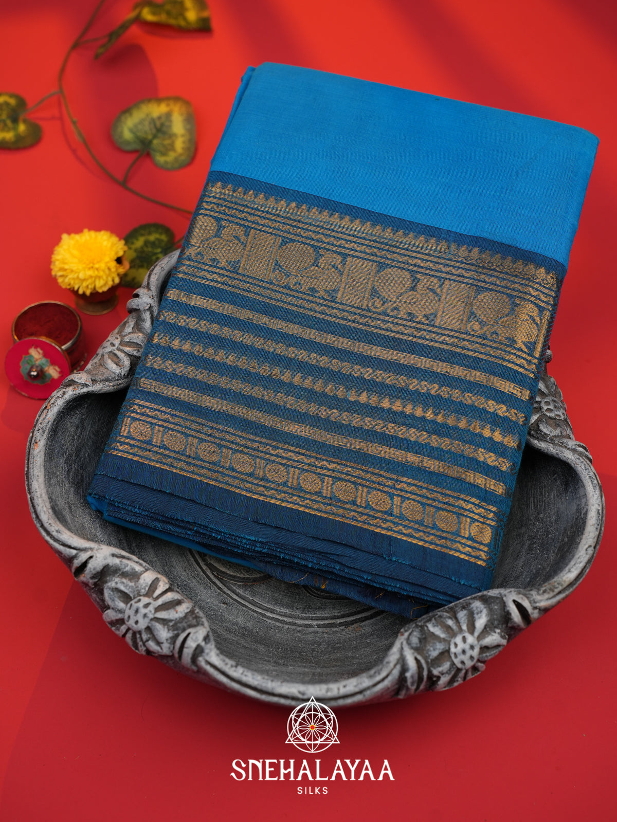 Blue Chettinad Cotton Saree