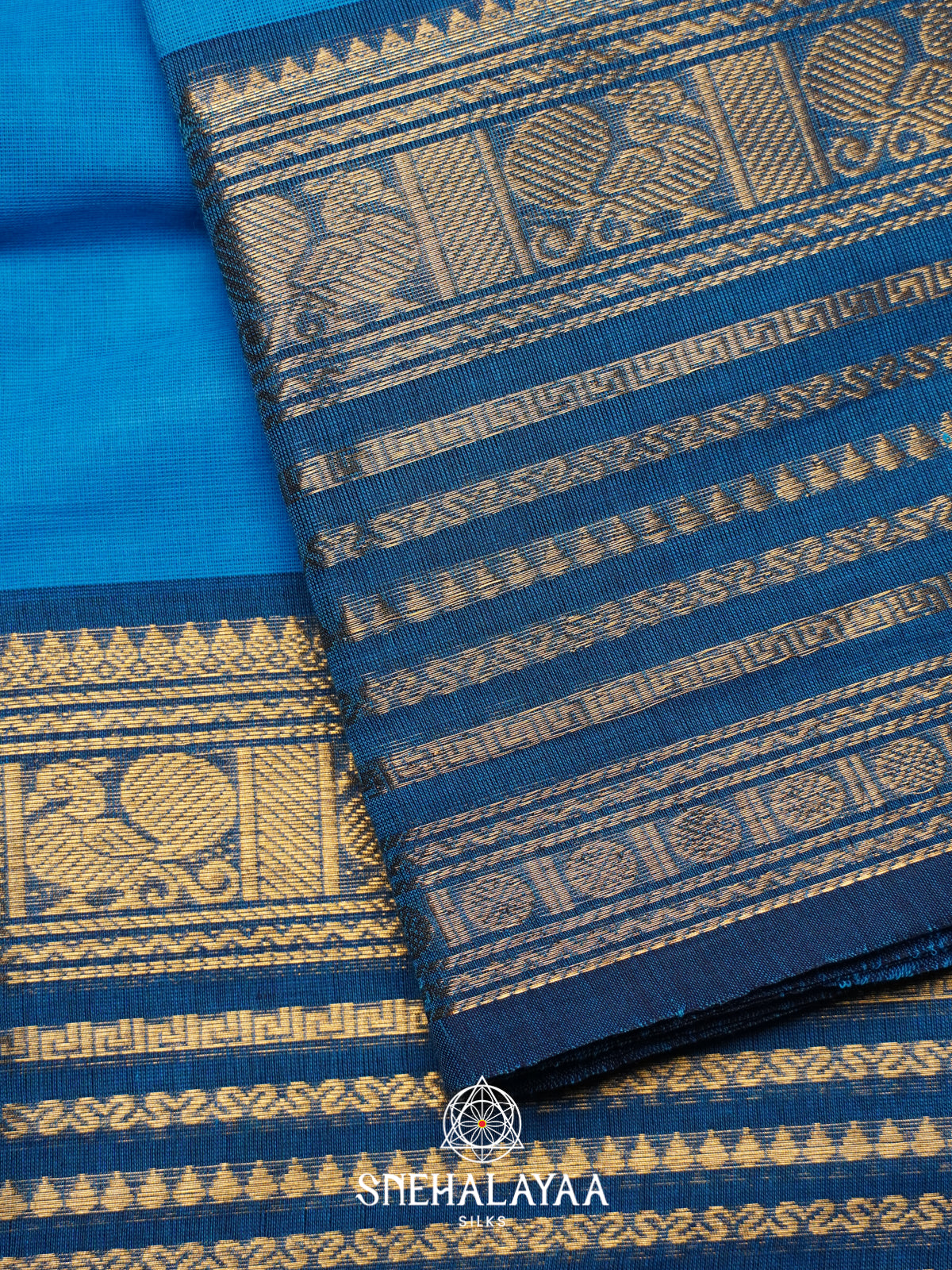 Blue Chettinad Cotton Saree