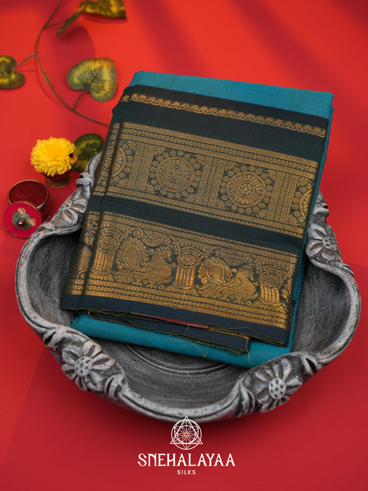 Blue Chettinad Cotton Saree