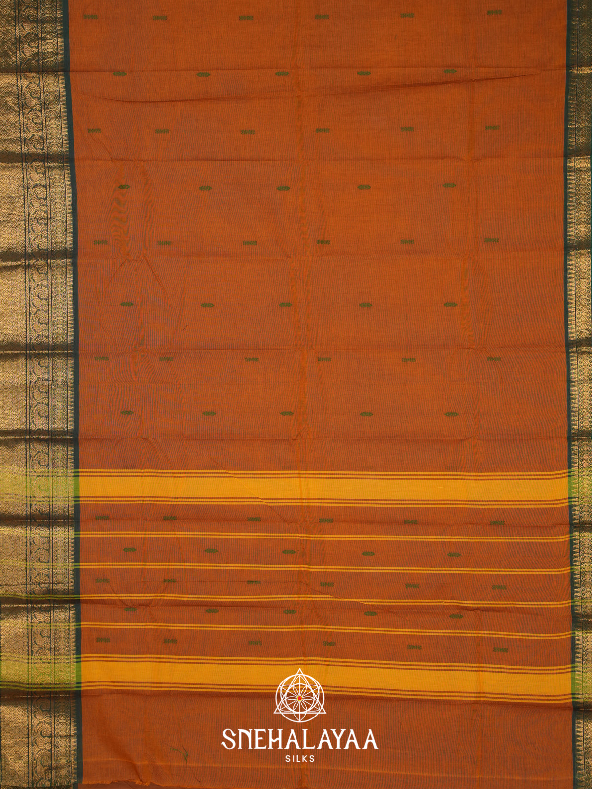 Mustard Yellow Chettinad Cotton Saree