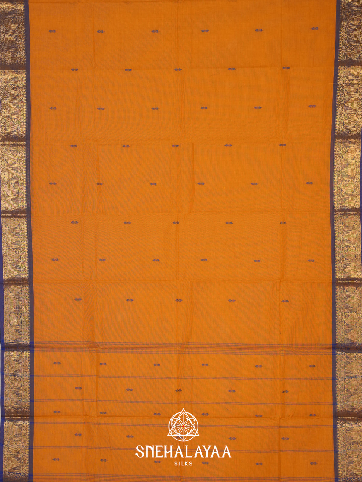 Mustard Yellow Chettinad Cotton Saree