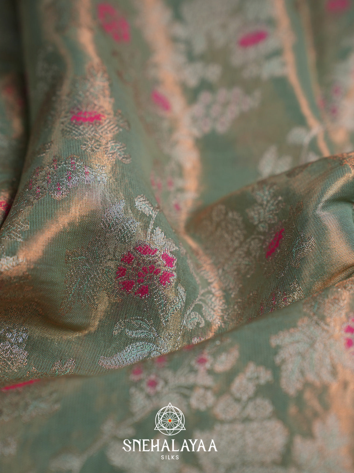 Sage Green Art Silk Saree