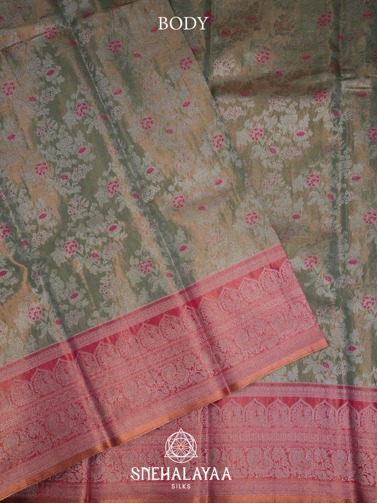 Sage Green Art Silk Saree