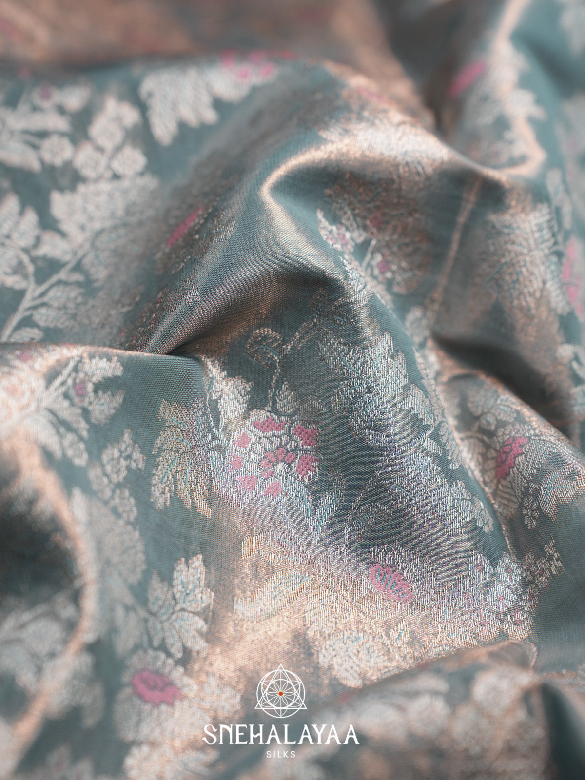 Slate Blue Art Silk Saree
