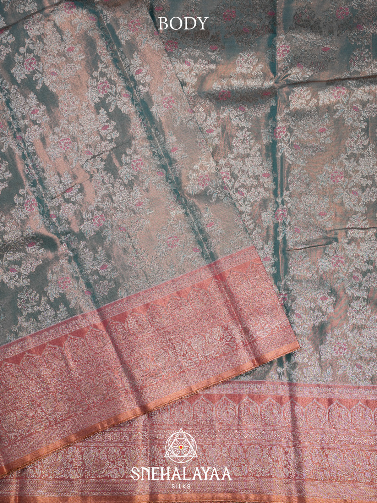 Slate Blue Art Silk Saree