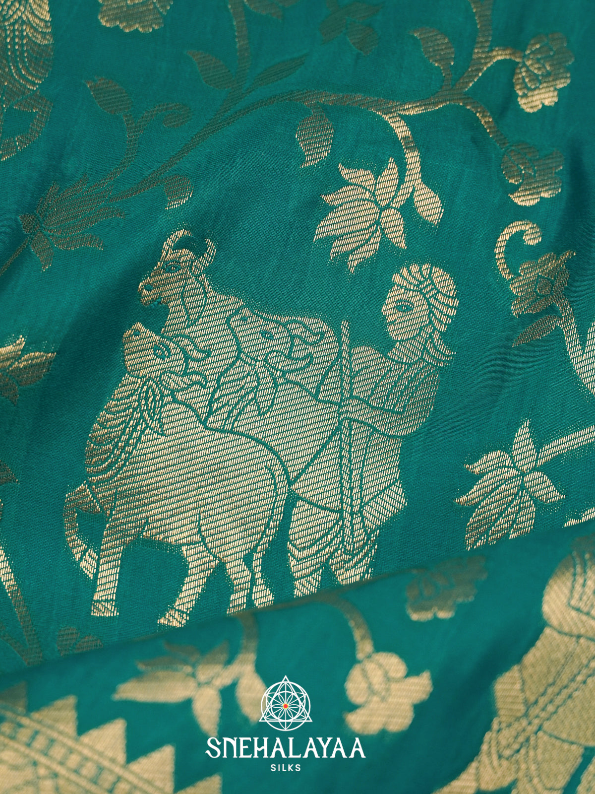 Teal Green  Banarasi Saree