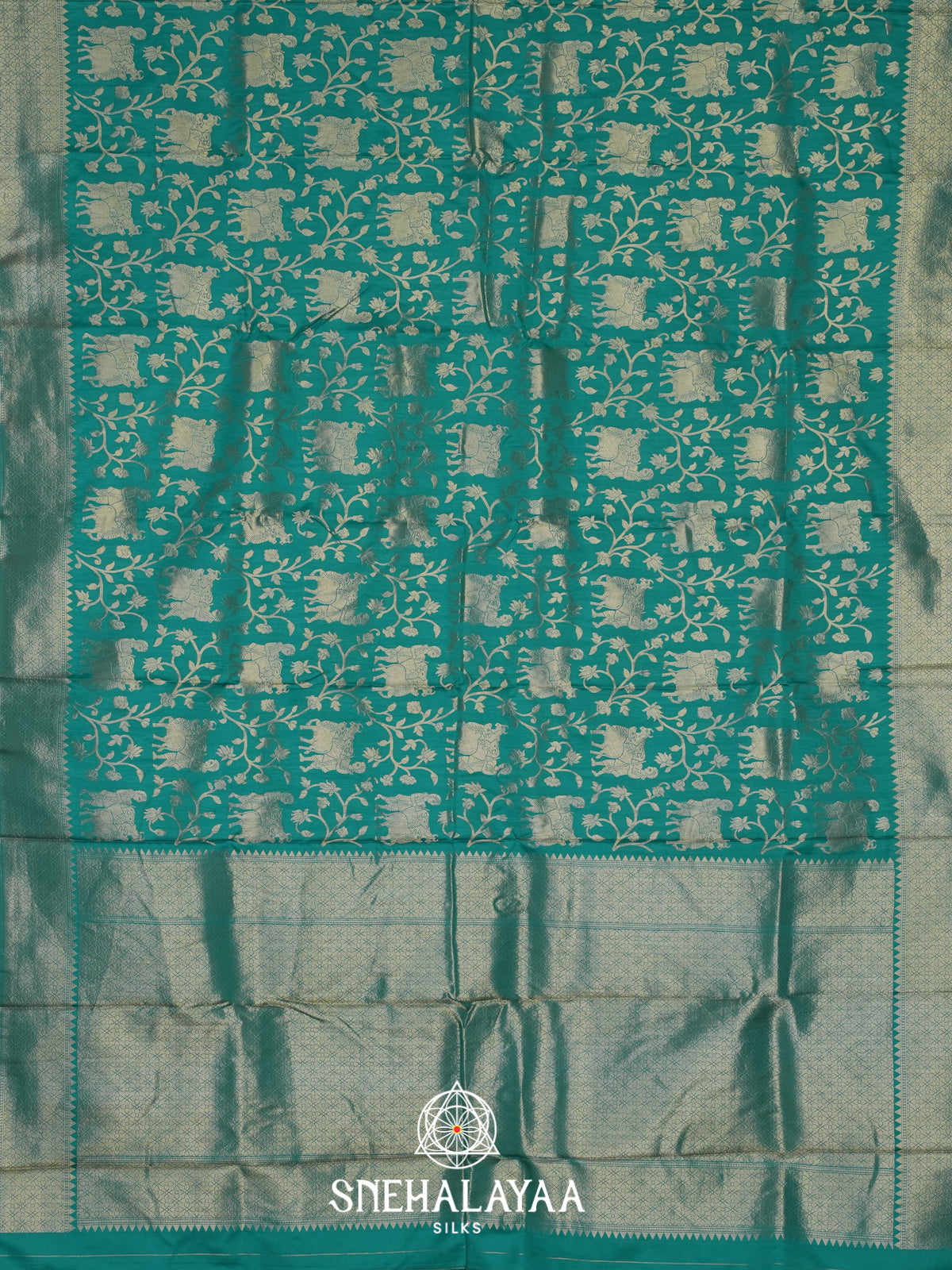 Teal Green  Banarasi Saree
