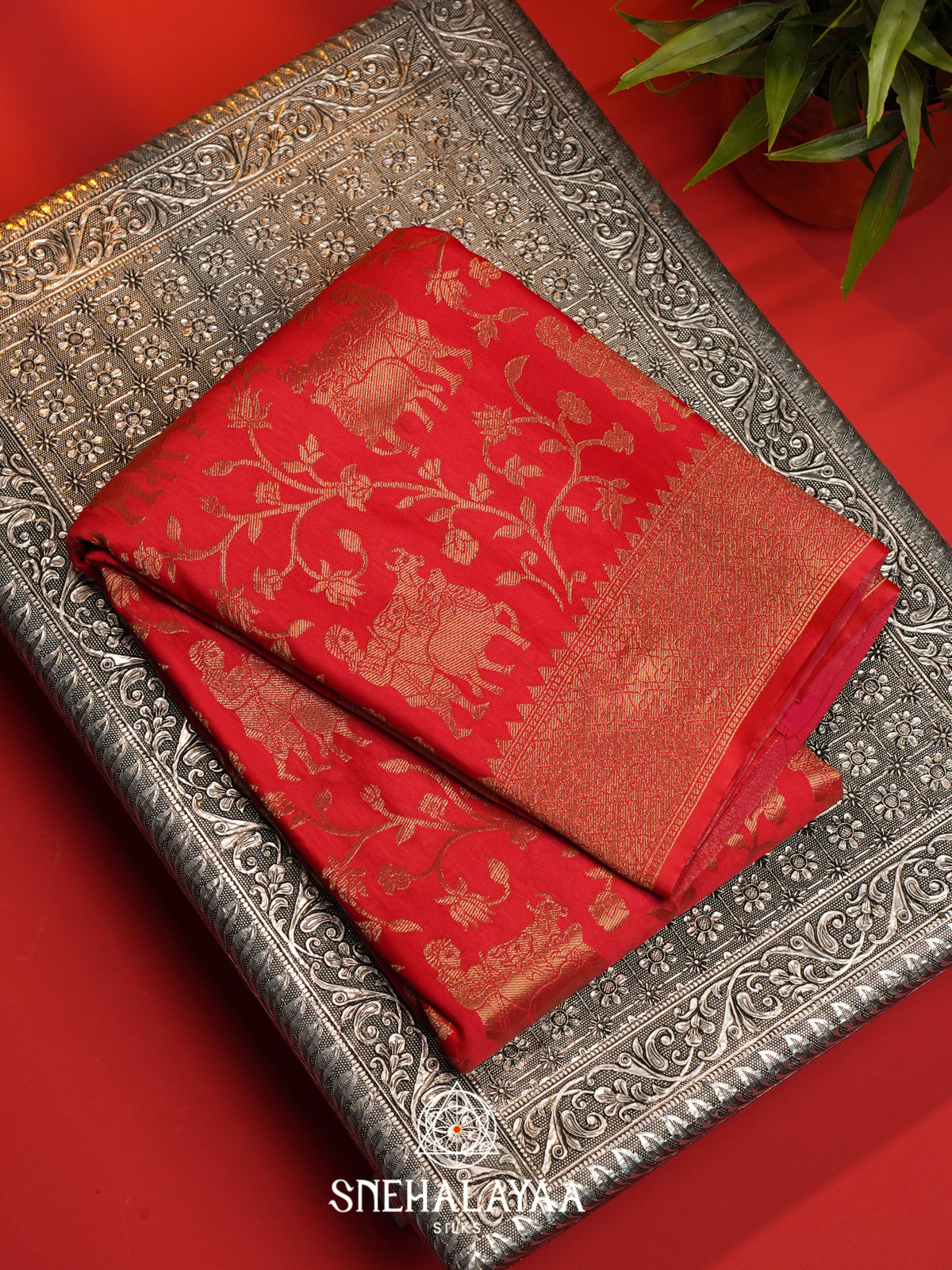 Red  Banarasi Saree