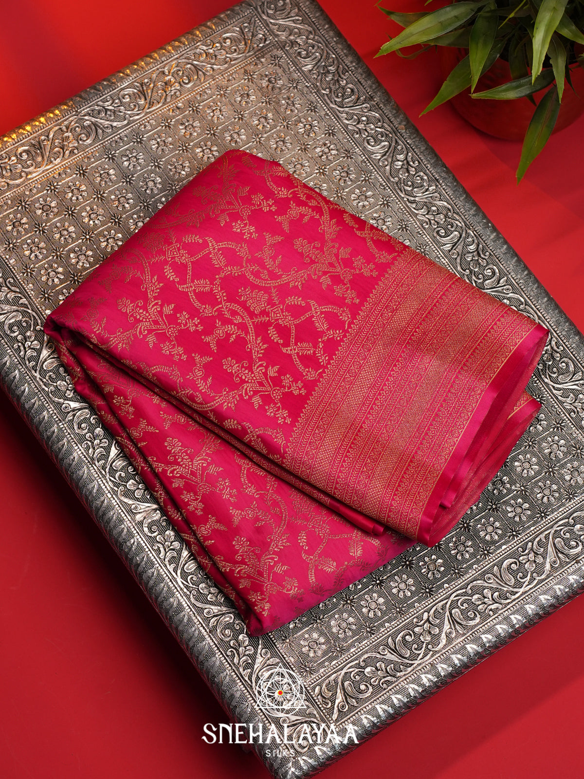 Pink  Banarasi Saree