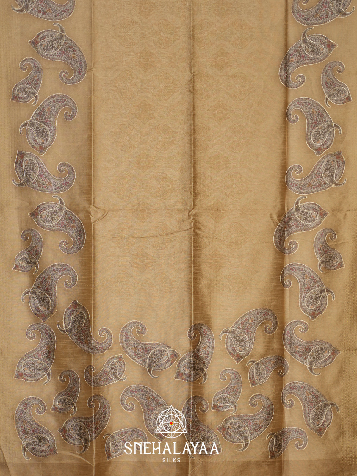 Beige Jute Silk Saree