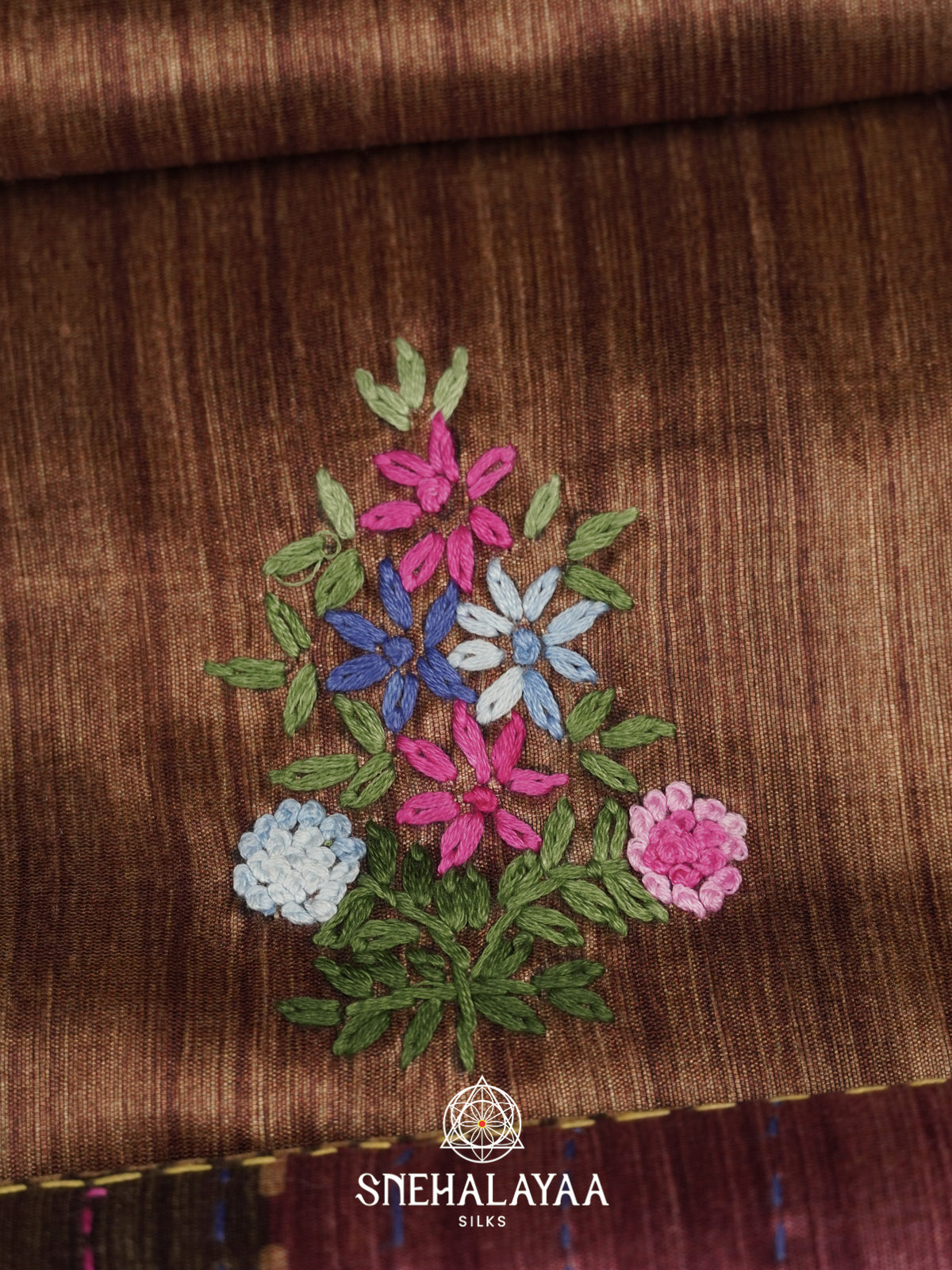 Brown Tussar Saree