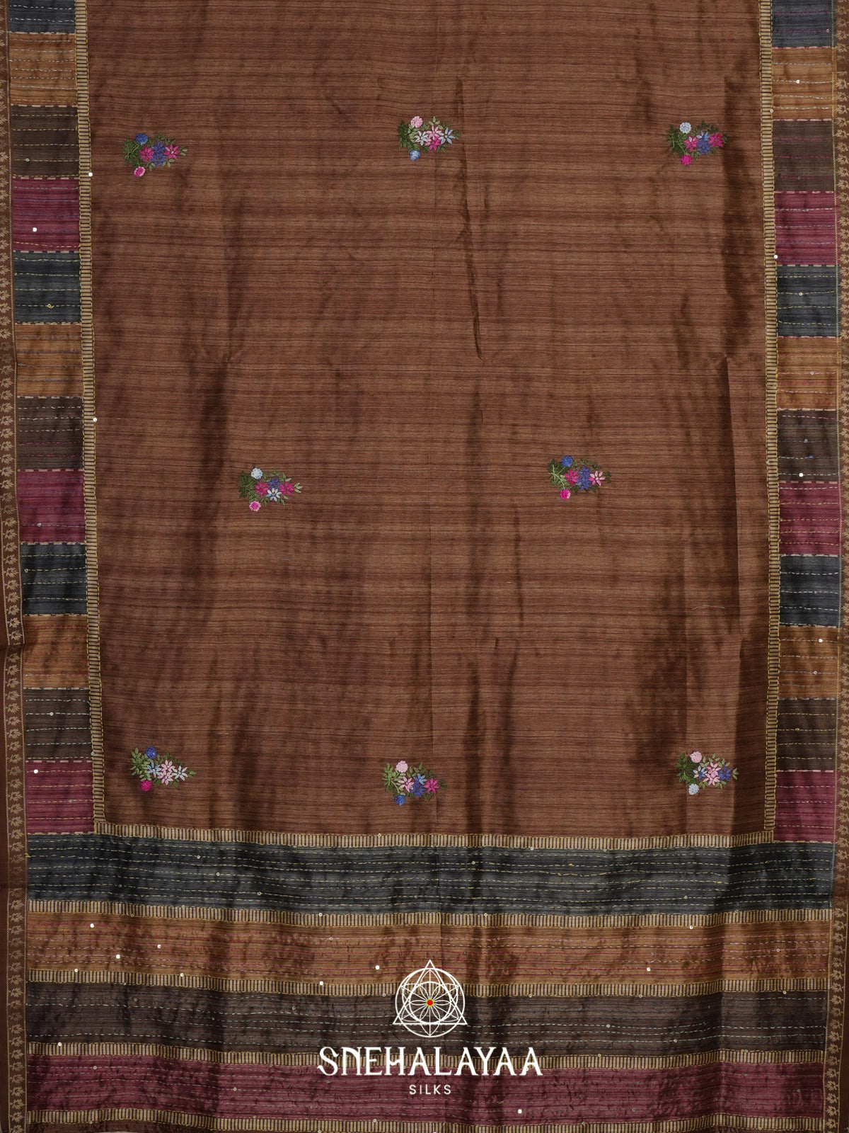 Brown Tussar Saree