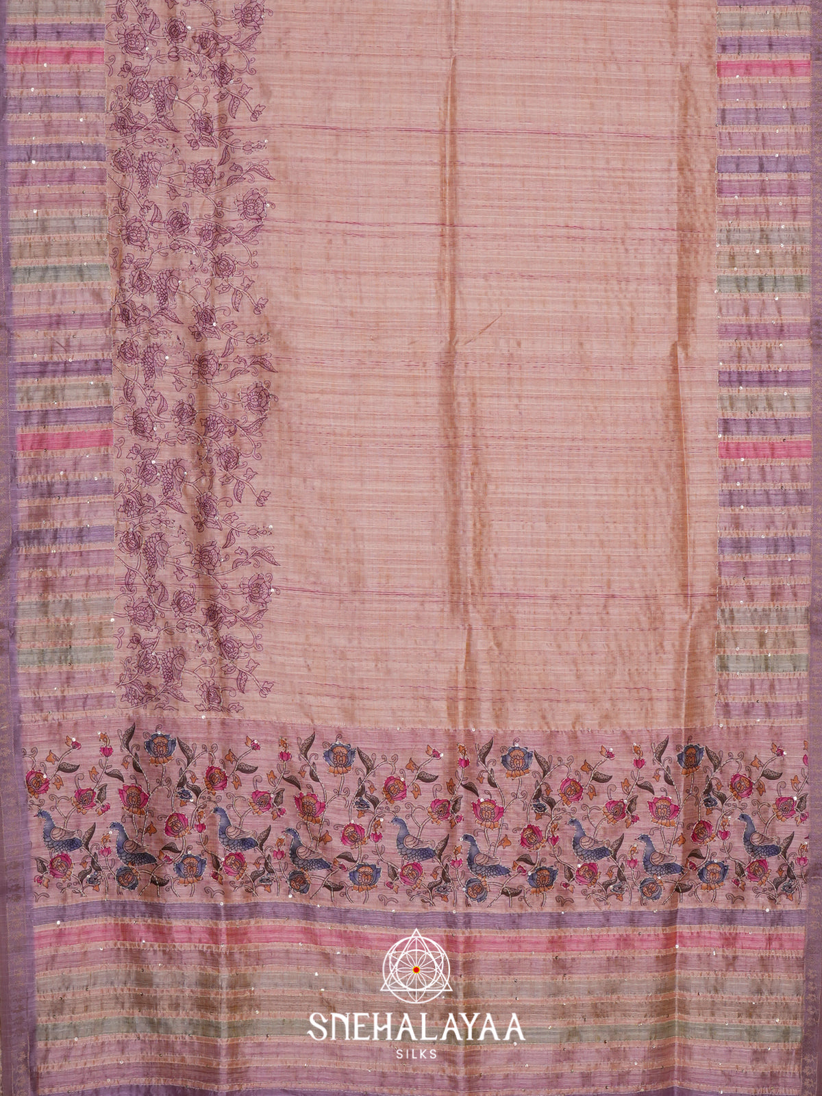 Beige  Tussar Saree