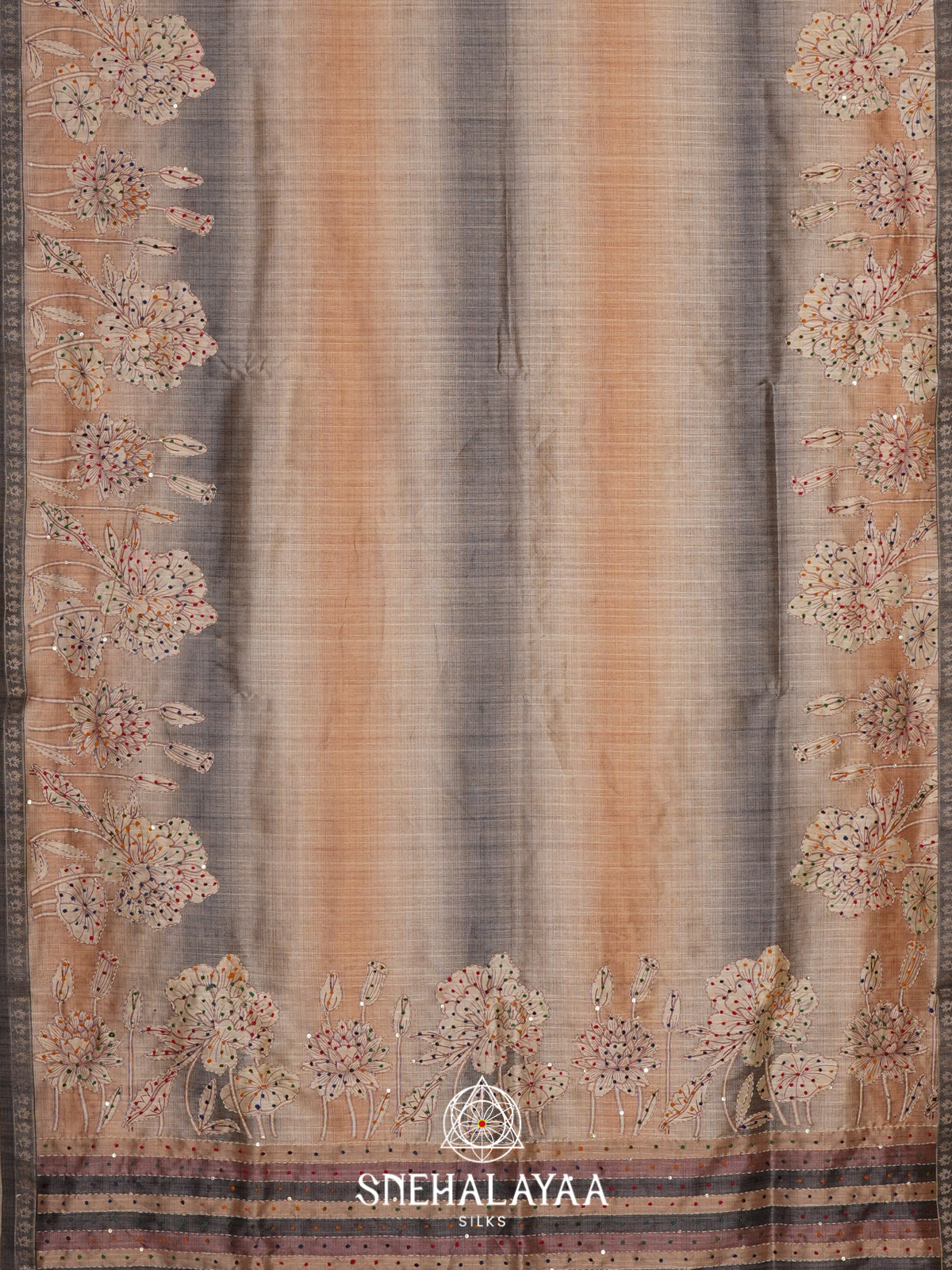 Beige  Tussar Saree