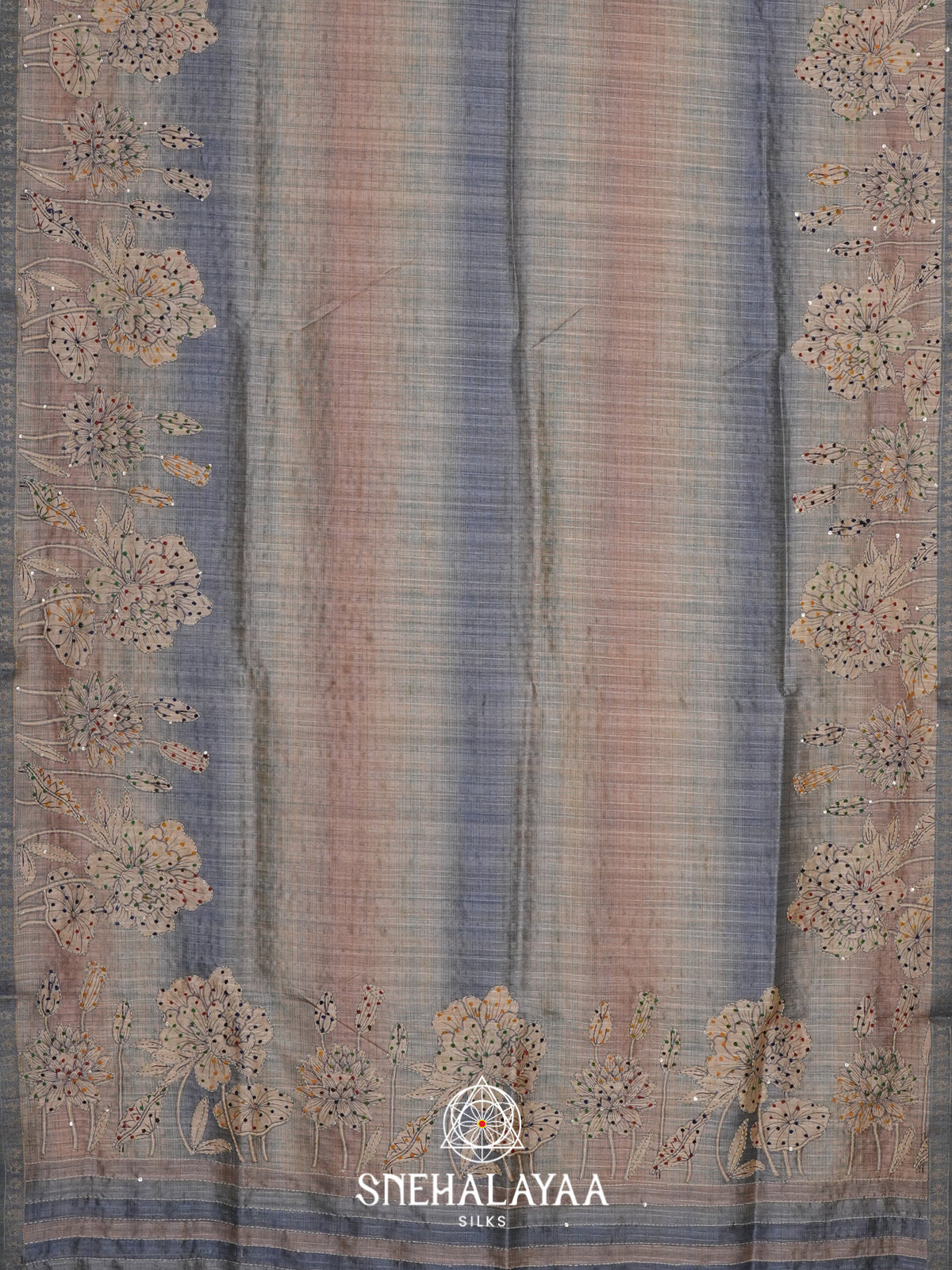 Grey  Tussar Saree