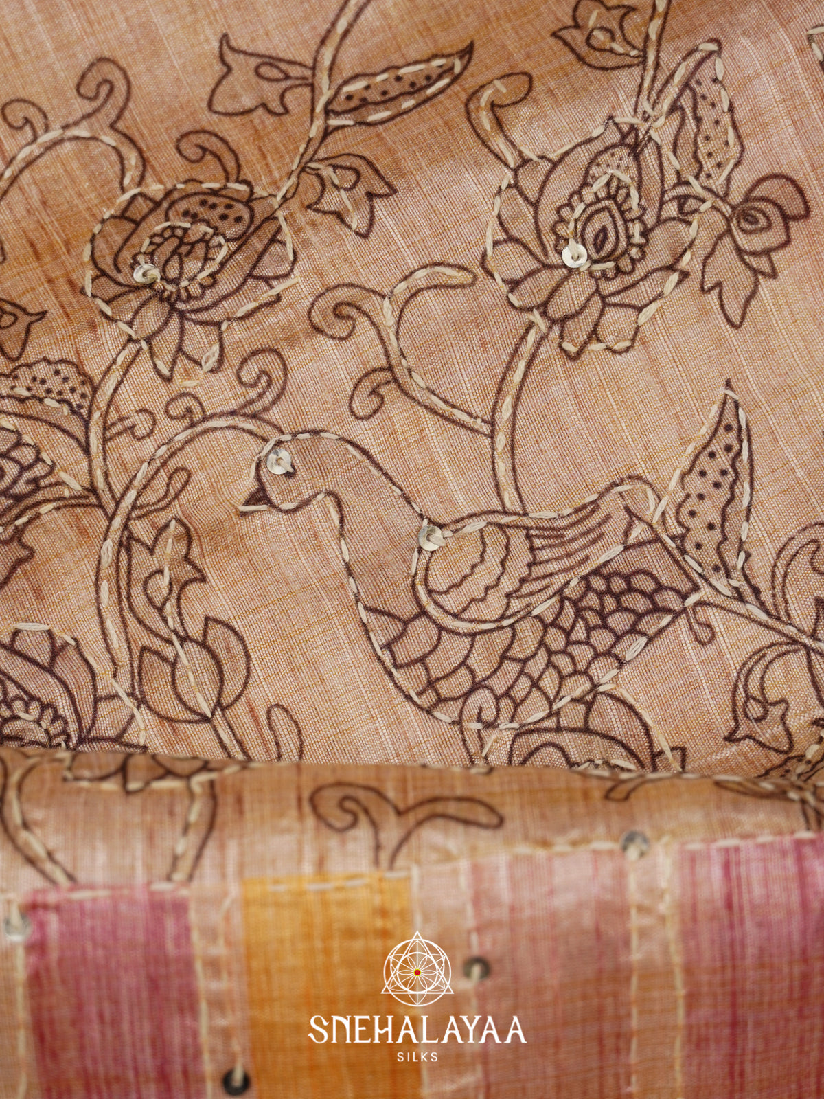 Cream  Tussar Saree
