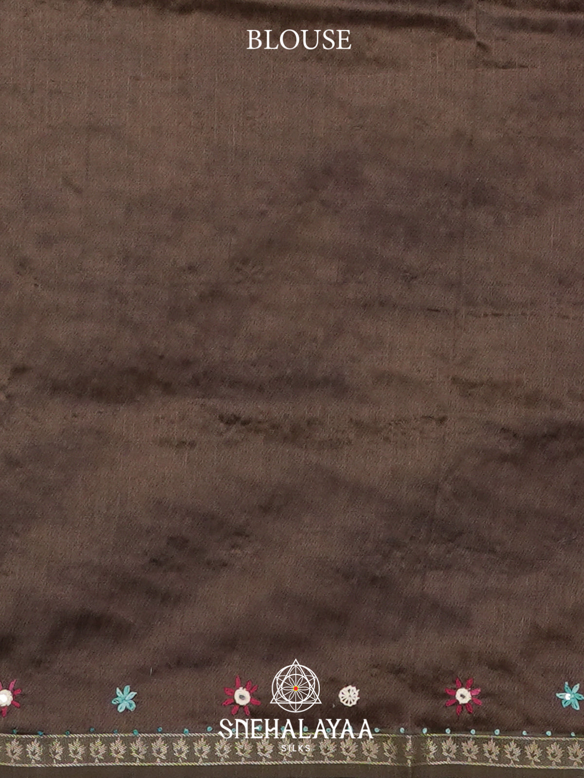 Beige with Brown Checked  Tussar Saree
