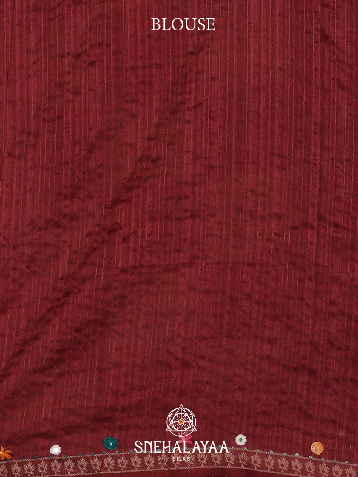 Beige with Maroon Checked  Tussar Saree