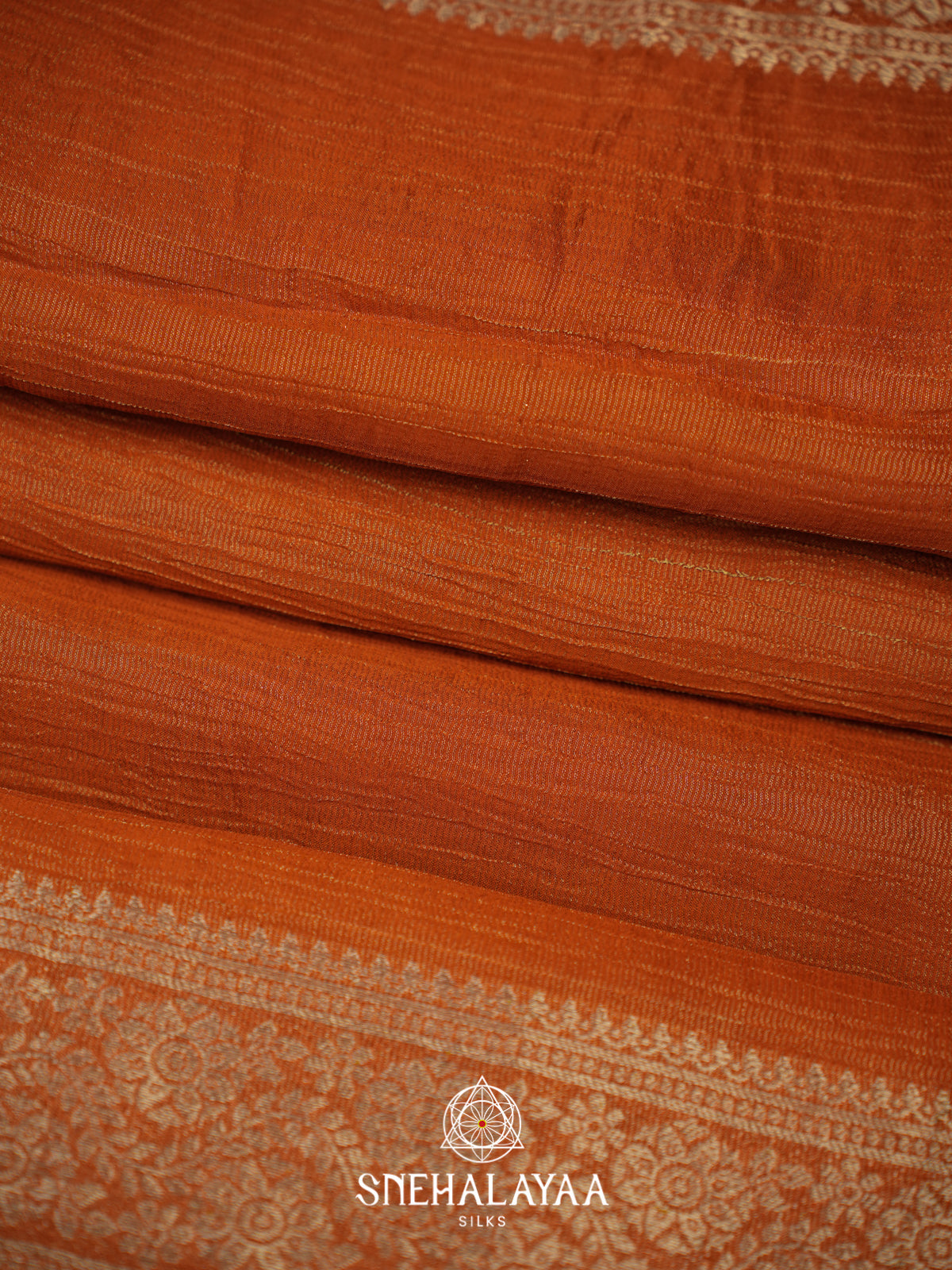 Brown Crushed Saree