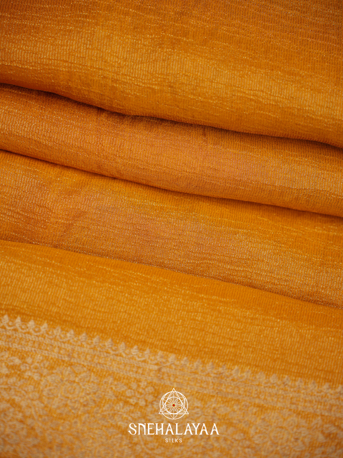 Rust Orange Crushed Saree