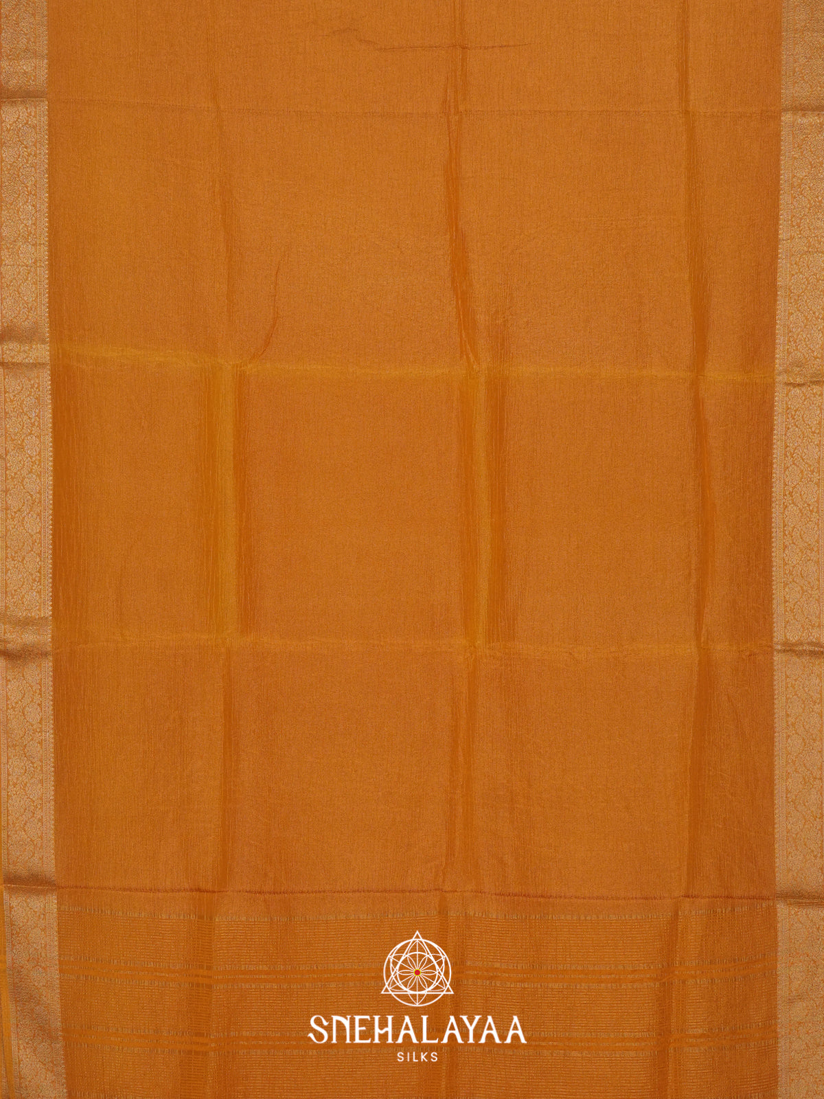 Rust Orange Crushed Saree