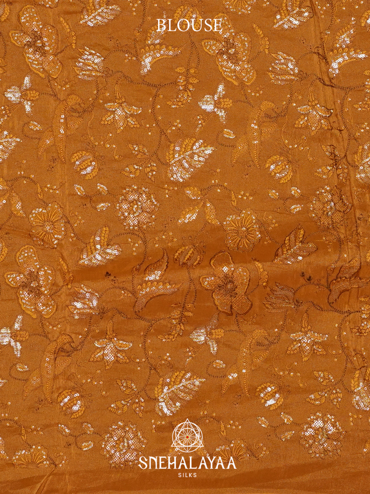 Rust Orange Crushed Saree