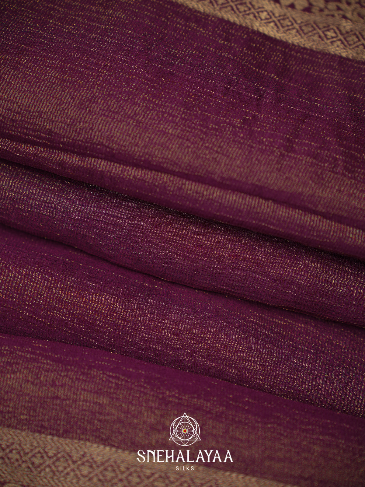 Wine  Crushed Saree