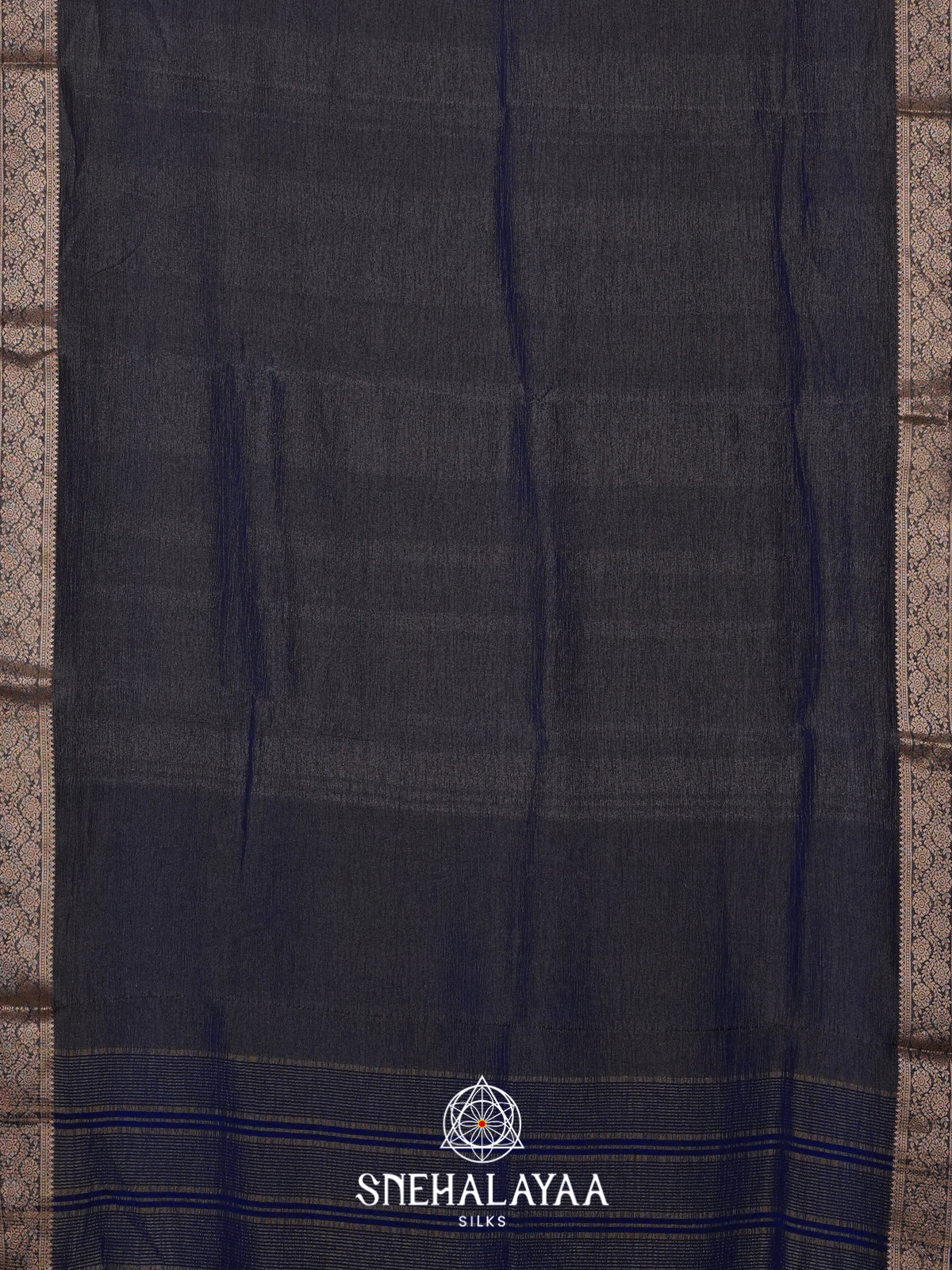 Greyish Black  Crushed Saree