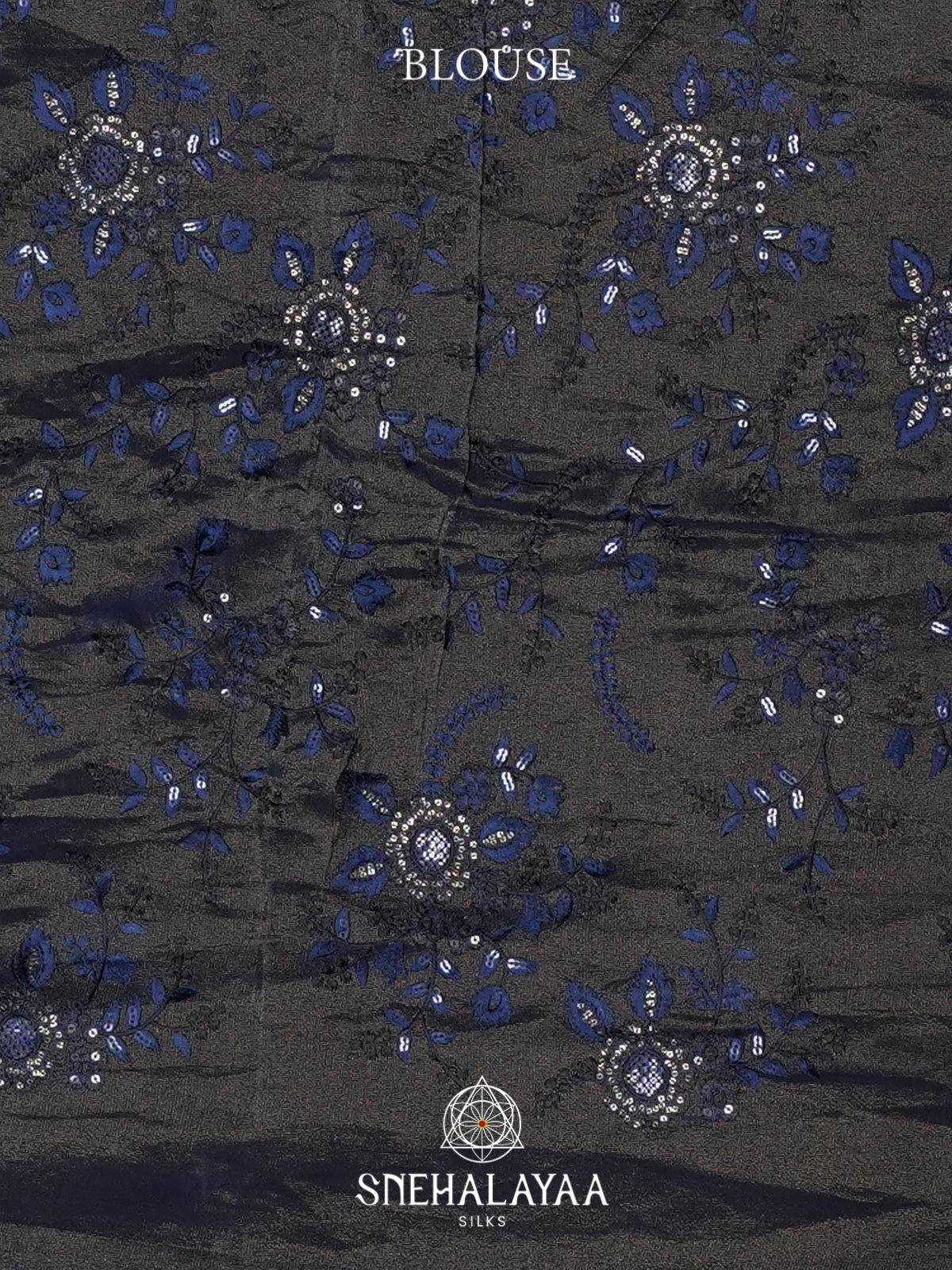 Greyish Black  Crushed Saree