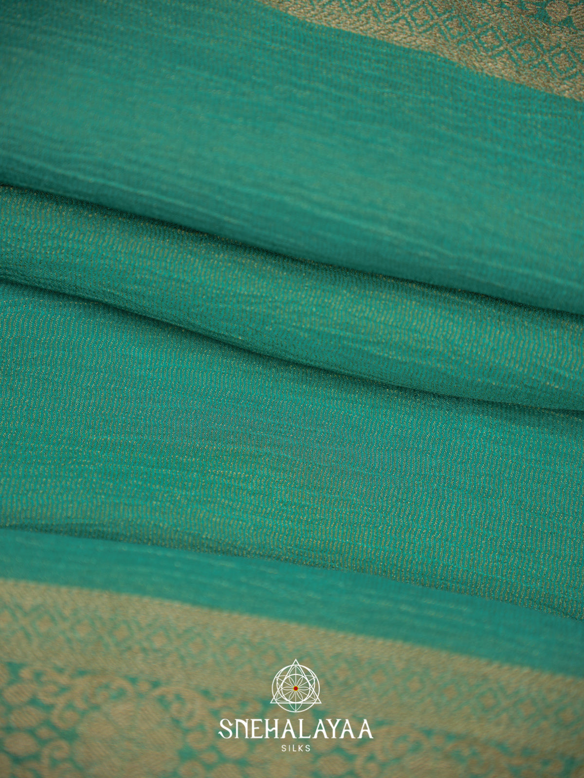Sea Green Crushed Saree