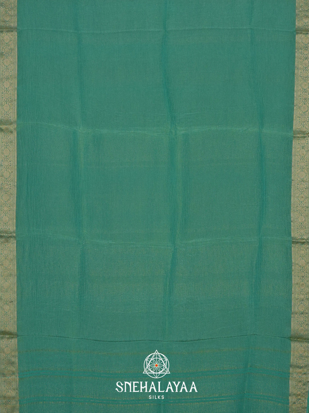 Sea Green Crushed Saree